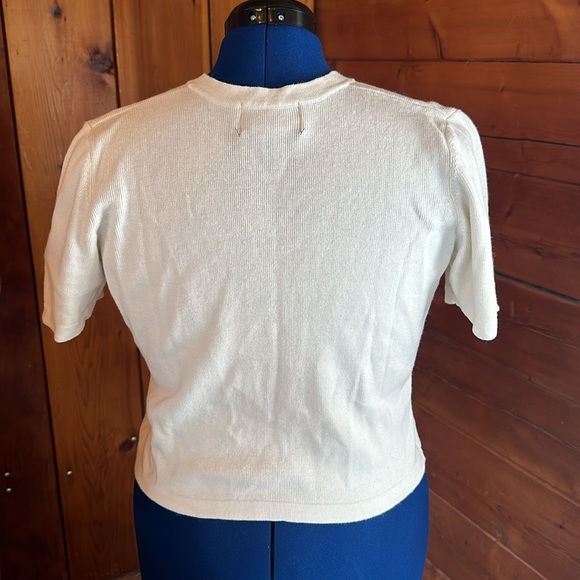 Sag Harbor Vintage Cream Short Sleeve Sweater Size S - Picture 2 of 4
